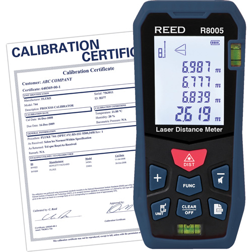 Laser Distance Meter with Calibration Certificate, 0' - 164' (0 m - 50 m) Range, Digital (Electronic) Stor-it Systems