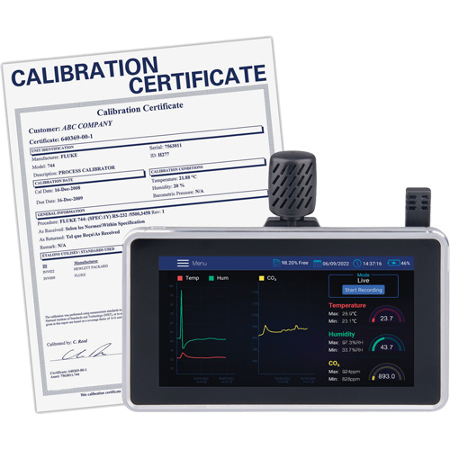 Indoor Air Quality Meter with Desktop/Wall Mount & Calibration Certificate Stor-it Systems