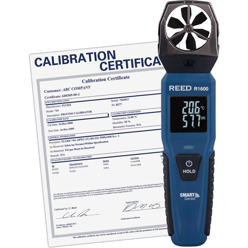 An&eacute;mom&egrave;tre &agrave; h&eacute;lices Bluetooth Smart avec certificat de calibration, Enregistrement des donn&eacute;es, Gamme de v&eacute;locit&eacute; d'air de 0,6 - 25 m/sec/118 - 4921 pi/min/2,1 - 90 km/h/1,3 - 55,9 mi/h Stor-it Systems