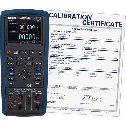 &eacute;talonneur de processus multifonctions avec certification de calibration, Sans enregistrement des donn&eacute;es, Portatif, 5 proc&eacute;d&eacute;s Stor-it Systems