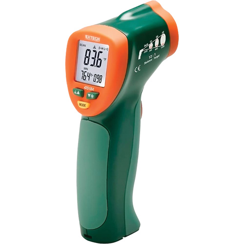 Mini thermom&egrave;tre &agrave; infrarouge &agrave; large gamme, Sans contact, Num&eacute;rique, -25-1200°F (-50-650°C) Stor-it Systems