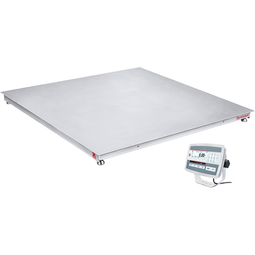 DEFENDER 5000 Washdown Floor Scale, 2500 lbs. Capacity, 48" W x 48" L Stor-it Systems