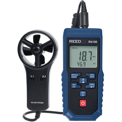 Vane Thermo-Anemometer with Air Volume, Data Logging, 0.4 - 30 m/sec Air Velocity Range Stor-it Systems