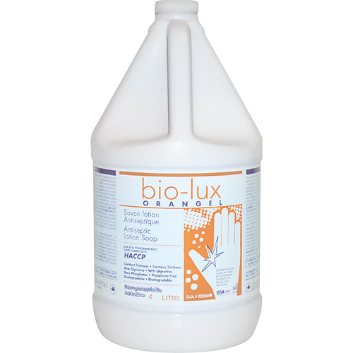 Savon liquide antimicrobien Orangel Bio-Lux , Liquide, 4 L, Parfum&eacute; Stor-it Systems