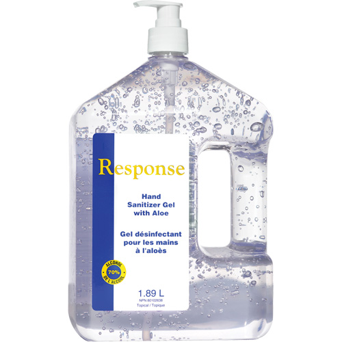 Gel d&eacute;sinfectant pour les mains &agrave; l'alo&egrave;s Response, 1890 ml, Bouteille &agrave; pompe, 70 % alcool Stor-it Systems