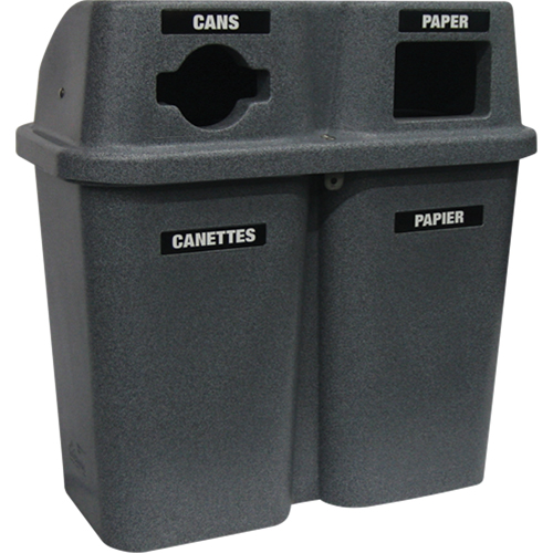 Recycling Containers Bullseye, Curbside, Plastic, 2 x 22 US gal. Stor-it Systems