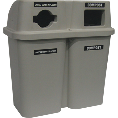 Contenants de recyclage Bullseye, Bord de rue, Plastique, 2 x 22 gal. US Stor-it Systems