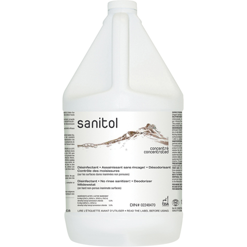 Sanitol Super Concentrated Sanitizer & Deodorizer, 4 L, Jug Stor-it Systems