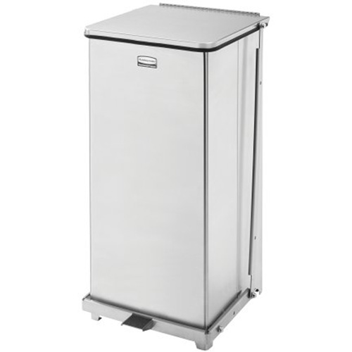 Corbeille &agrave; p&eacute;dale carr&eacute;e avec doublure Defenders, Acier inoxydable, Capacit&eacute; 13 gal. US Stor-it Systems