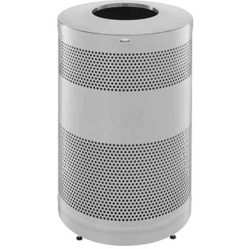 Poubelle d&eacute;corative &agrave; dessus ouvert classique, Acier inoxydable, Capacit&eacute; 51 gal. US Stor-it Systems