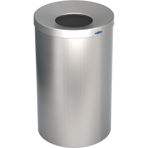 Lobby Waste Receptacle, Stainless Steel, 33 US gal. Stor-it Systems