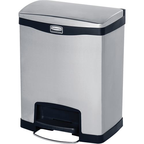 Contenant &agrave; d&eacute;chets Slim Jim , Acier inoxydable, Capacit&eacute; 8 gal. US Stor-it Systems