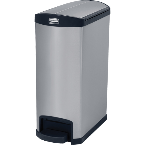 Contenant &agrave; d&eacute;chets Slim Jim , Acier inoxydable, Capacit&eacute; 13 gal. US Stor-it Systems