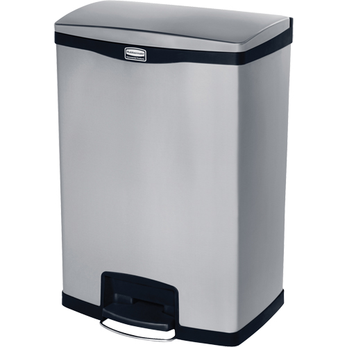 Slim Jim&reg; Waste Container, Stainless Steel, 24 US gal. Capacity Stor-it Systems