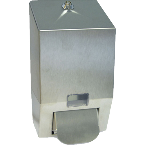 Stainless Steel Soap Dispenser, Push, 1000 ml Capacity, Cartridge Refill Format Stor-it Systems