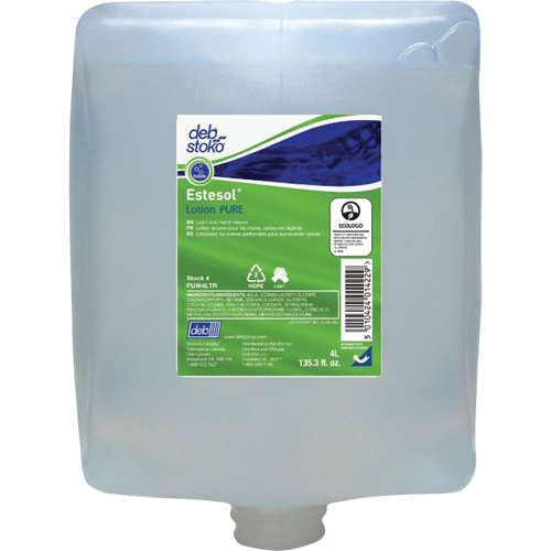 Savon pour les mains, les cheveux et le corps Estesol PURE, Cr&egrave;me, 4 L, Recharge, Fraîcheur Stor-it Systems