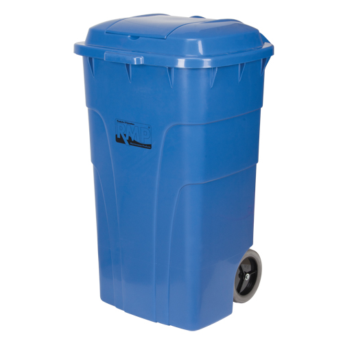 Roll Out Recycling Bin, Curbside, Polyethylene, 65 US gal. Stor-it Systems