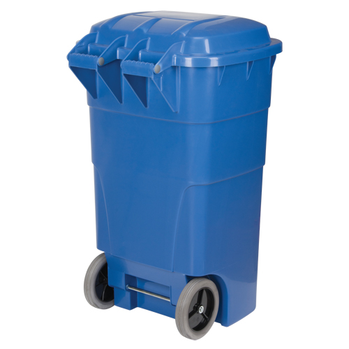 Roll Out Recycling Bin, Curbside, Polyethylene, 65 US gal. Stor-it Systems
