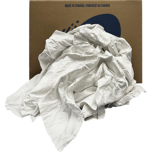 Chiffons recycl&eacute;s, Coton, Blanc, 20 lb Stor-it Systems