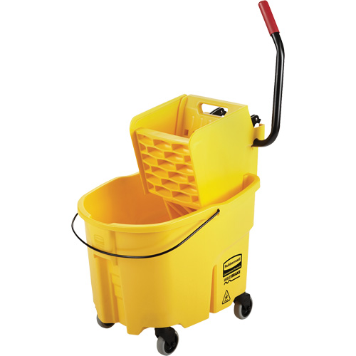 Ensemble de seau pour vadrouille et essoreuse WaveBrake, Pression lat&eacute;rale, 8,75 gal. US (35 pintes), Jaune Stor-it Systems