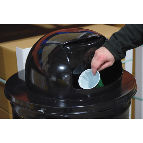 Drum Waste Disposal Top, Dome Lid, Metal, Fits Container Size: 23-1/2" Dia. Stor-it Systems