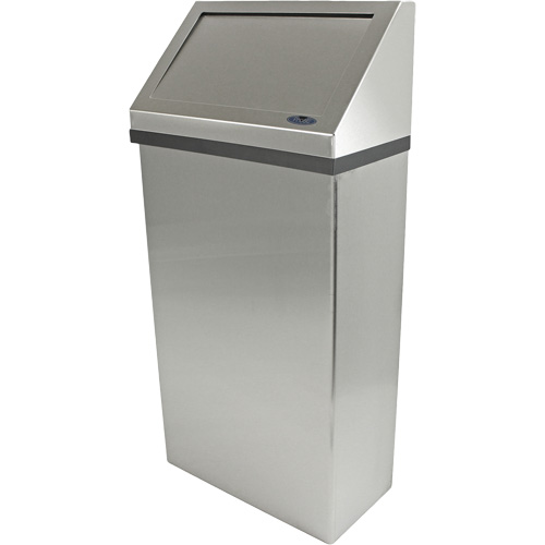Wall Mounted Waste Receptacle, Stainless Steel, 13.2 US gal. Stor-it Systems