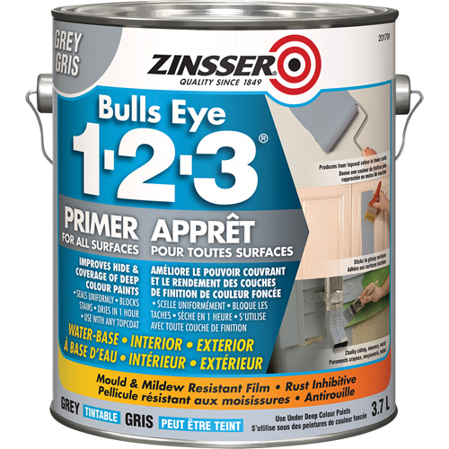 Appr&ecirc;t &agrave; base d'eau Bulls Eye 1-2-3, 3,78 L, Gallon, Gris Stor-it Systems