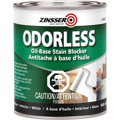 Odourless Oil-Base Stain Blocking Primer, White, Very Flat, 946 ml, Can Stor-it Systems