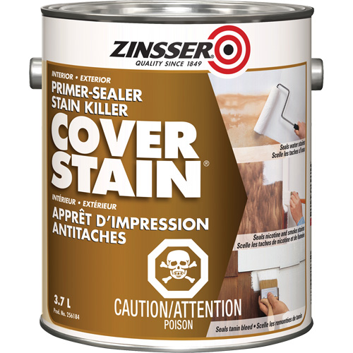Scellant d'appr&ecirc;t &agrave; base d'huile Cover Stain, 3,7 L, Gallon, Blanc Stor-it Systems