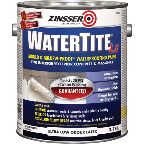 Peinture &agrave; l'&eacute;preuve de l'eau Mold & Mildew-Proof Watertite LX, 3,78 L, Gallon, Blanc Stor-it Systems