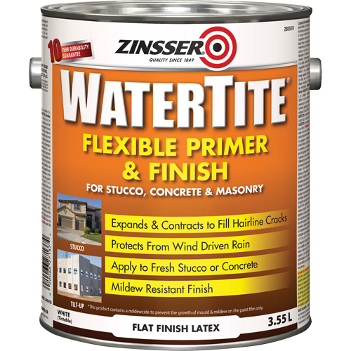 Couche primaire et de finition flexible et r&eacute;sistante aux intemp&eacute;ries Watertite, 3,55 L, Gallon, Blanc Stor-it Systems