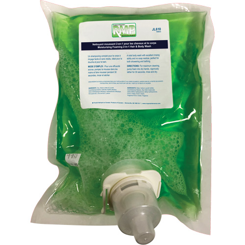 Moisturizing Hair & Body Wash, 1 L, Green Apple, Bag Cartridge Stor-it Systems