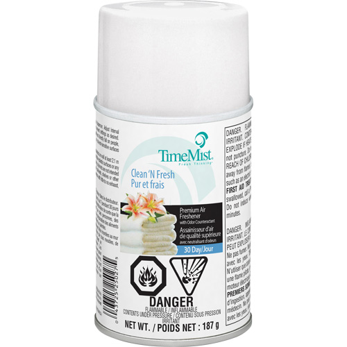 TimeMist&reg; Industrial Strength Air Freshener, Clean & Fresh, Aerosol Can/Cartridge Stor-it Systems