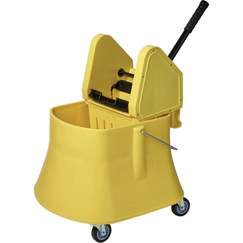 Ensemble de seau pour vadrouille et essoreuse Champ, Pression vers le bas, 10 gal. US (40 pintes), Jaune Stor-it Systems