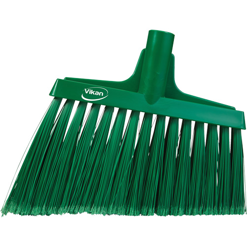 Angled Broom Head, Split Bristles, 11-1/2", Polyester, Green Stor-it Systems