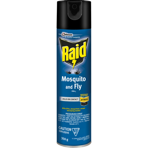 Raid&reg; Mosquito & Fly Killer, 350 g, Solvent Base Stor-it Systems