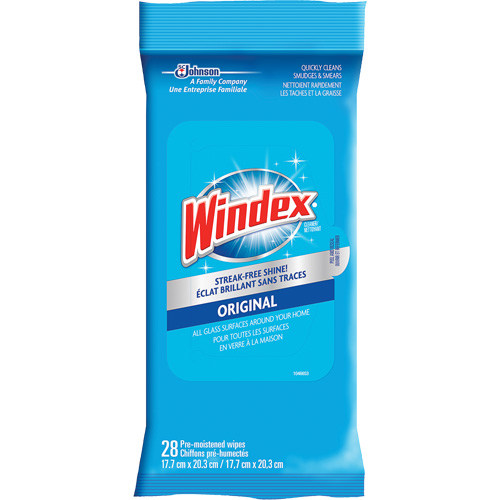 Lingettes nettoyantes pour verre et surfaces de Windex, Sachets Stor-it Systems