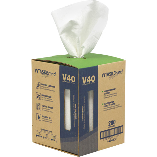 TaskBrand&reg; V40 Value Series Wipers, All-Purpose, 12" L x 10" W Stor-it Systems