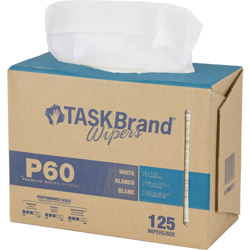 Chiffons de premi&egrave;re qualit&eacute; P60 TaskBrand, Tout usage, 16-3/4" lo x 8-1/4" la Stor-it Systems