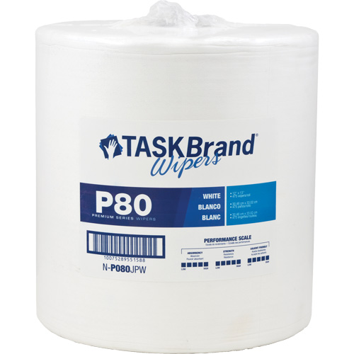 TaskBrand&reg; P80 Premium Series Wipers, Heavy-Duty, 13" L x 12" W Stor-it Systems