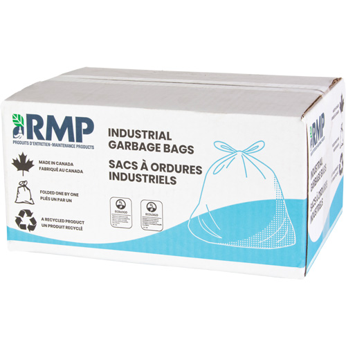 Industrial Garbage Bags, Strong, 26" W x 36" L, 0.9 mils, Clear, 45 L (12 Gal.) Capacity Stor-it Systems