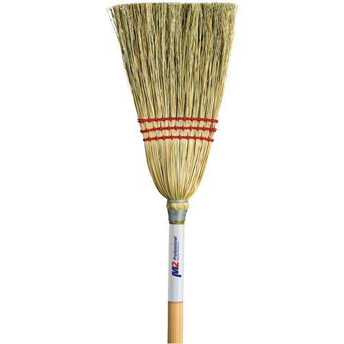 Lobby Corn Broom, 3-String, Wood Handle Stor-it Systems