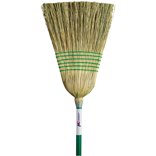 Light-Duty Corn Broom, 6-String, Wood Handle Stor-it Systems