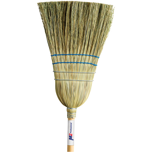 Heavy-Duty Corn Broom, 2-String, Wood Handle Stor-it Systems