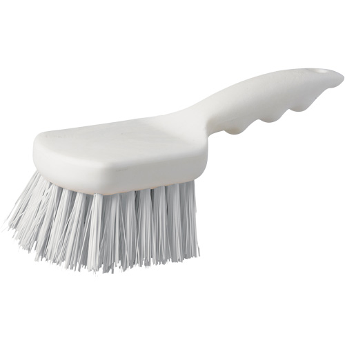 Short Handle Pot Brush, 9" L, Polypropylene Bristles, White Stor-it Systems