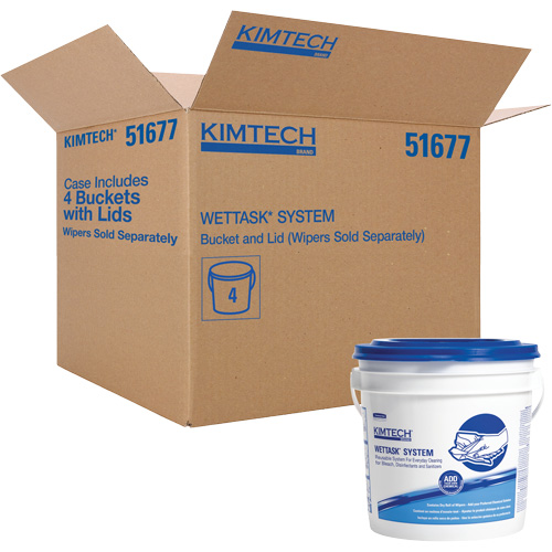 Syst&egrave;me d'essuie-tout en seau avec couvercle WetTask Stor-it Systems