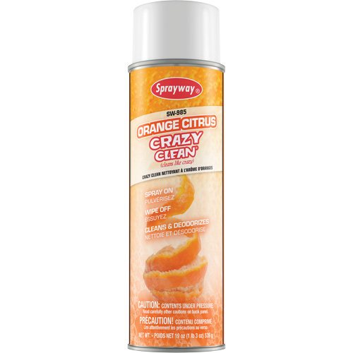 Nettoyant &agrave; l'ar&ocirc;me d'oranges Crazy Clean, 19 oz liq., Canette a&eacute;rosol Stor-it Systems