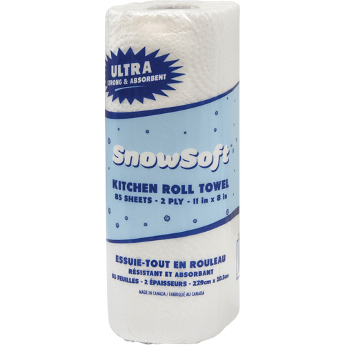 Snow Soft Premium Kitchen Towels, 2 Ply, 85 Sheets/Roll, 8" W, 11" L Stor-it Systems