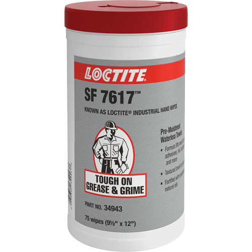 SF 7617 Industrial Hand Wipes, 75 Wipes, 12" x 9-1/2" Stor-it Systems