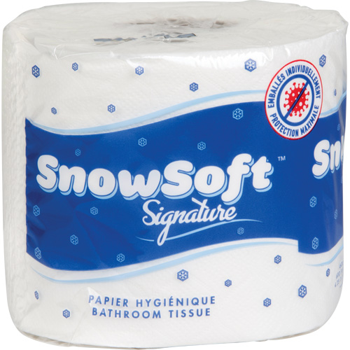 Papier hygi&eacute;nique de premi&egrave;re qualit&eacute; Snow Soft, 2 Pli, 600 Feuilles/Rouleu, Longueur 145', Blanc Stor-it Systems